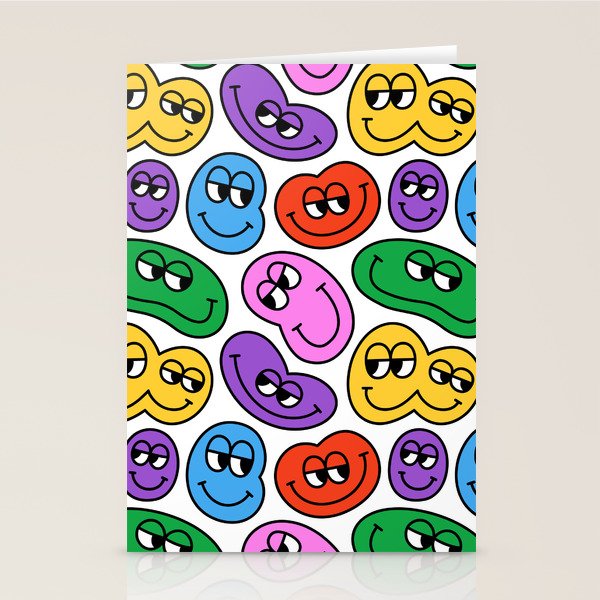 Funny happy face cartoon art pattern Stationery Card Gallery Image 2