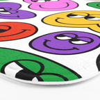 Funny happy face cartoon art pattern Bath Mat Gallery Image 3