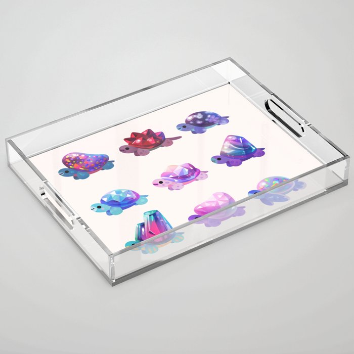 Jewel turtle - pastel Acrylic Tray Gallery Image 1