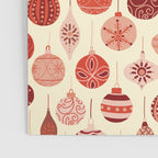 Christmas Ornaments Red Pink Beige Pattern Poster Gallery Image 3