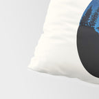 Mid Century Modern Round Circle Photo Blue Star Night Sky Pine Tree Silhouette Pillow Sham Gallery Image 4