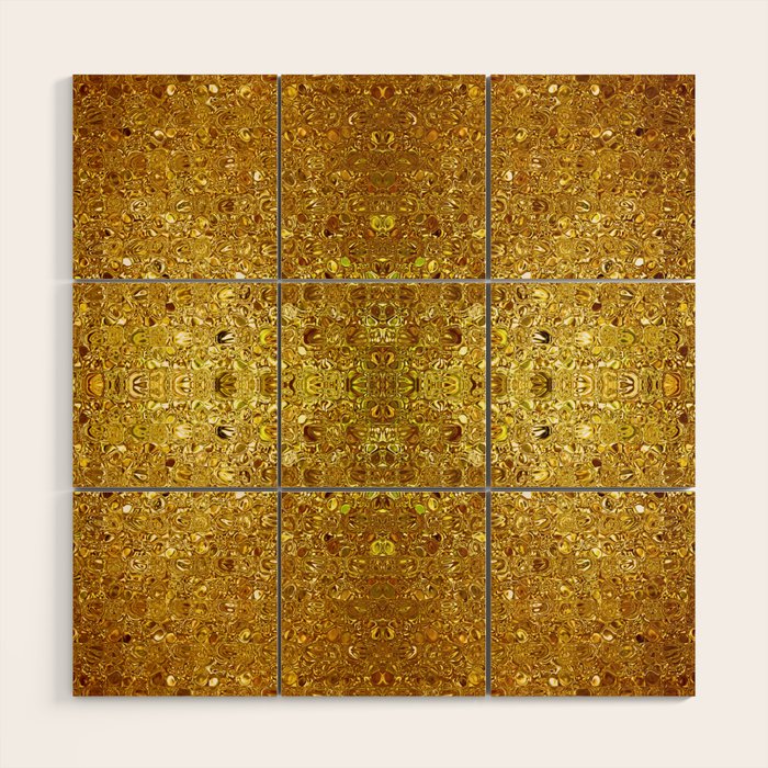 Deep gold glass mosaic Wood Wall Art Gallery Image 1