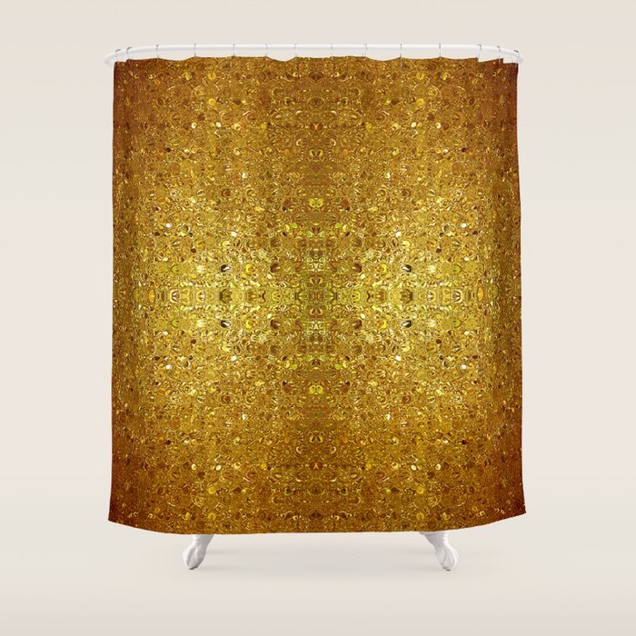 Deep gold glass mosaic Shower Curtain Gallery Image 1