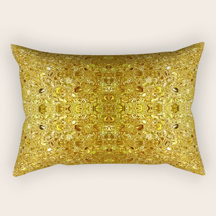 Deep gold glass mosaic Rectangular Pillow Gallery Image 2