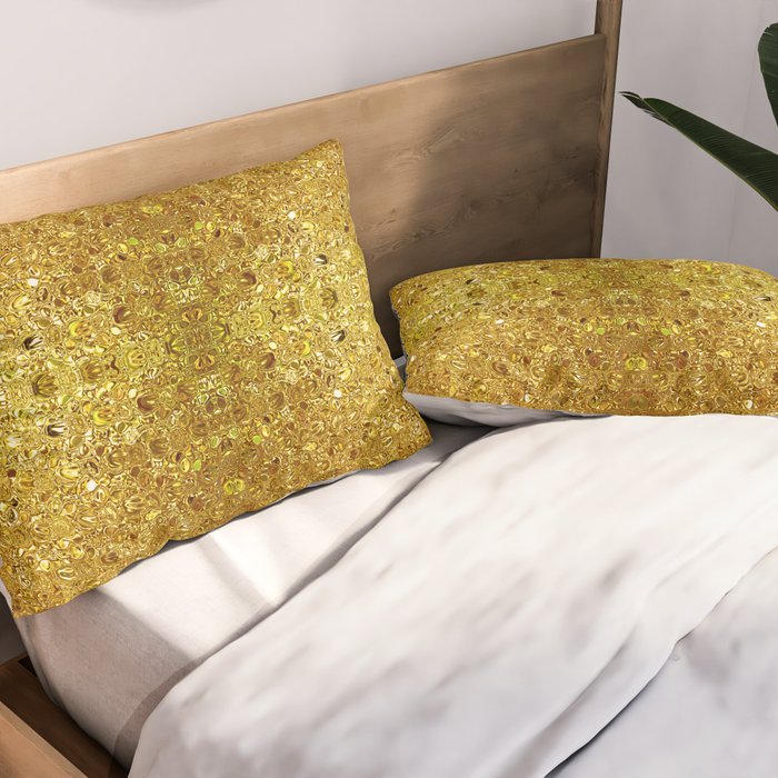 Deep gold glass mosaic Pillow Sham Gallery Image 2