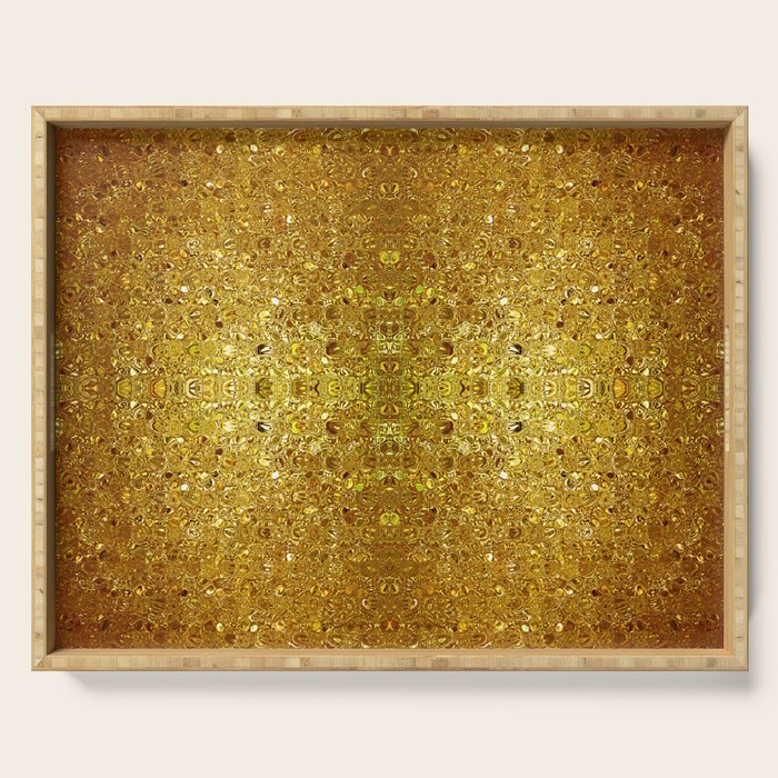 Deep gold glass mosaic Serving Tray Gallery Image 1