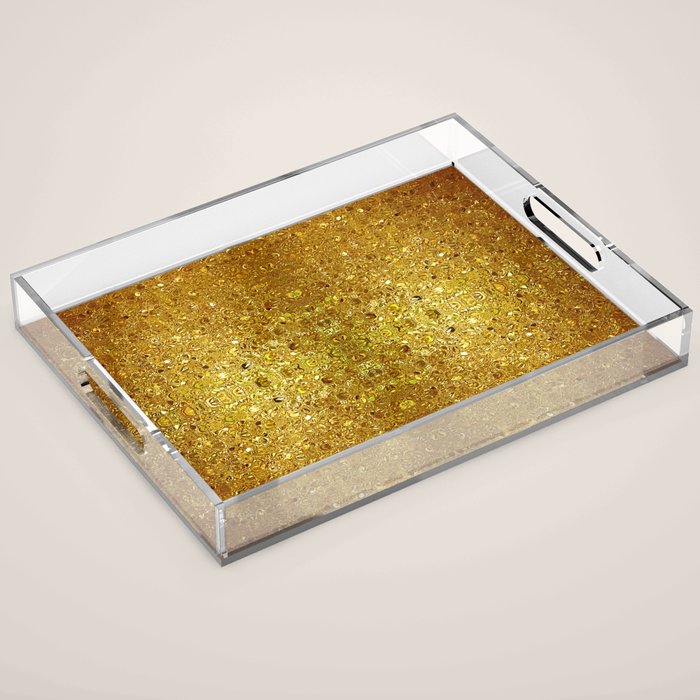 Deep gold glass mosaic Acrylic Tray Gallery Image 1