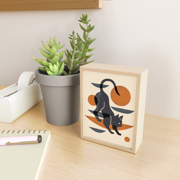 Cat At Play Mini Art Print Gallery Image 2