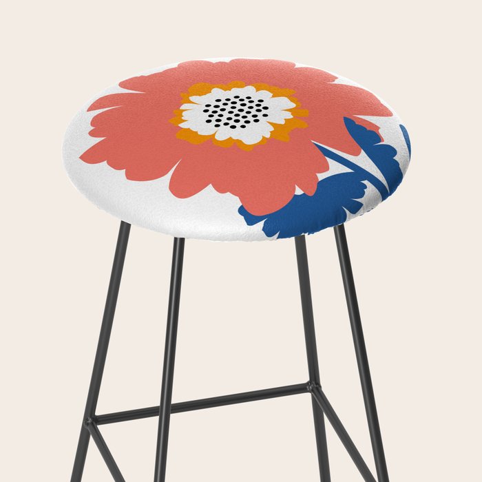 Happy Red Floral Stool Gallery Image 2