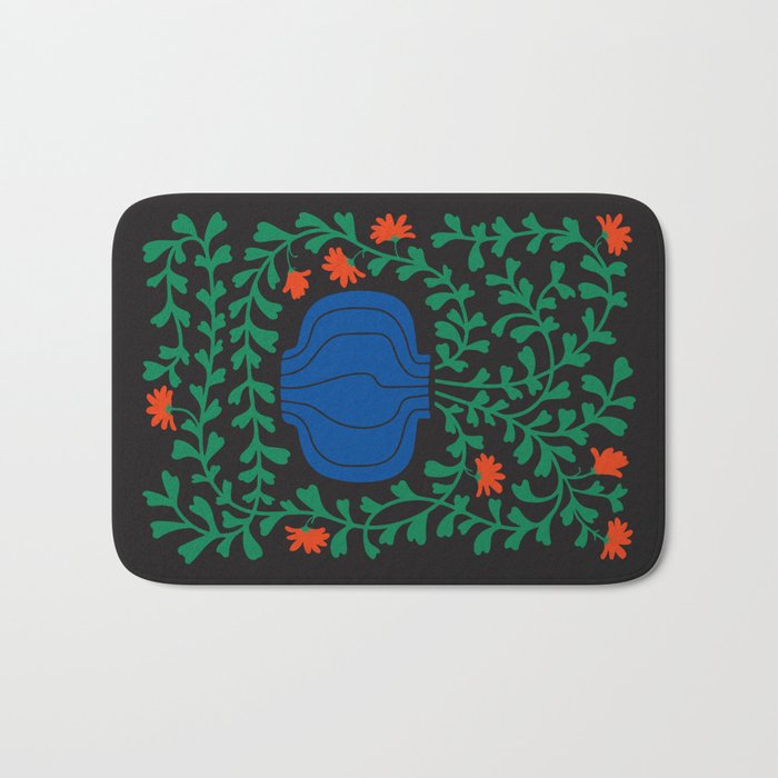 Summer Bloom: Midnight Rain Forest Bath Mat Gallery Image 1