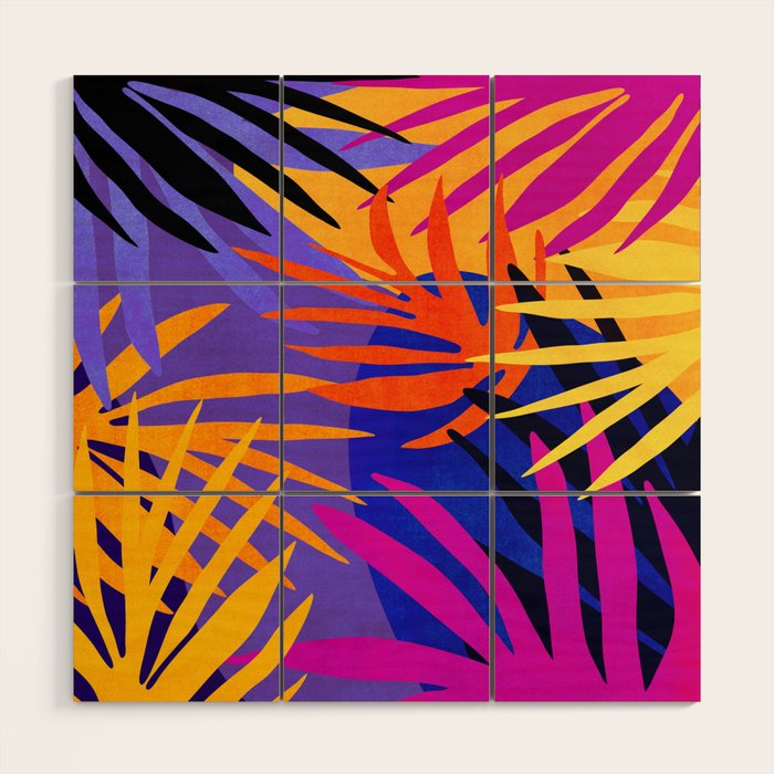 Neon Rainforest - Abstract Pop Art Wood Wall Art Gallery Image 1