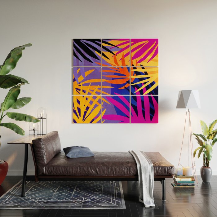 Neon Rainforest - Abstract Pop Art Wood Wall Art Gallery Image 2