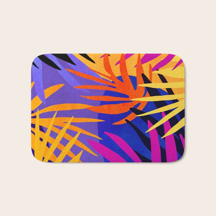 Neon Rainforest - Abstract Pop Art Bath Mat Gallery Image 1