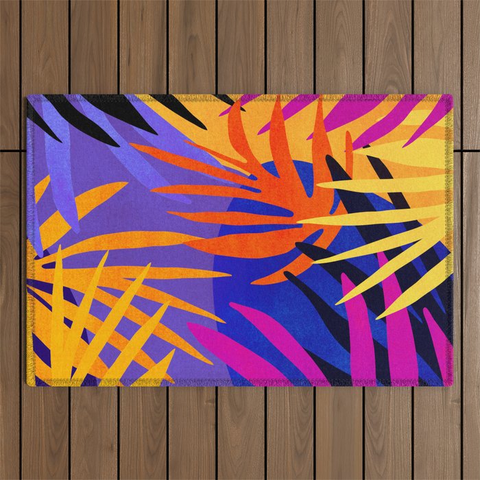 Neon Rainforest - Abstract Pop Art Outdoor Rug Gallery Image 1