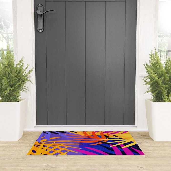 Neon Rainforest - Abstract Pop Art Welcome Mat Gallery Image 3