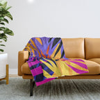 Neon Rainforest - Abstract Pop Art Throw Blanket Gallery Image 1