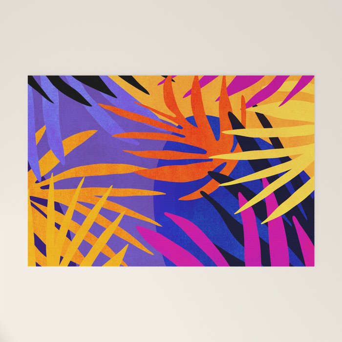 Neon Rainforest - Abstract Pop Art Welcome Mat Gallery Image 1
