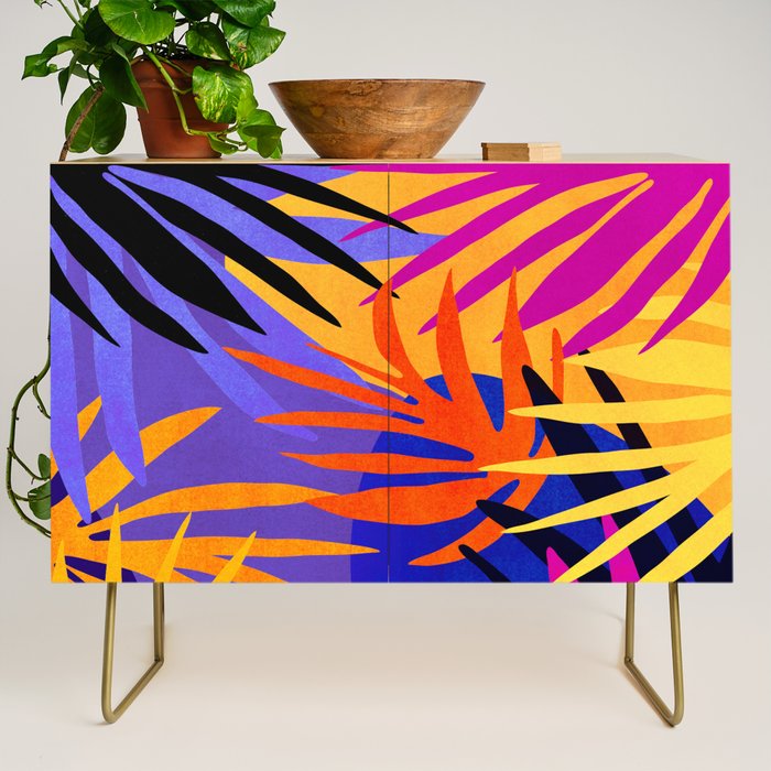Neon Rainforest - Abstract Pop Art Credenza Gallery Image 1