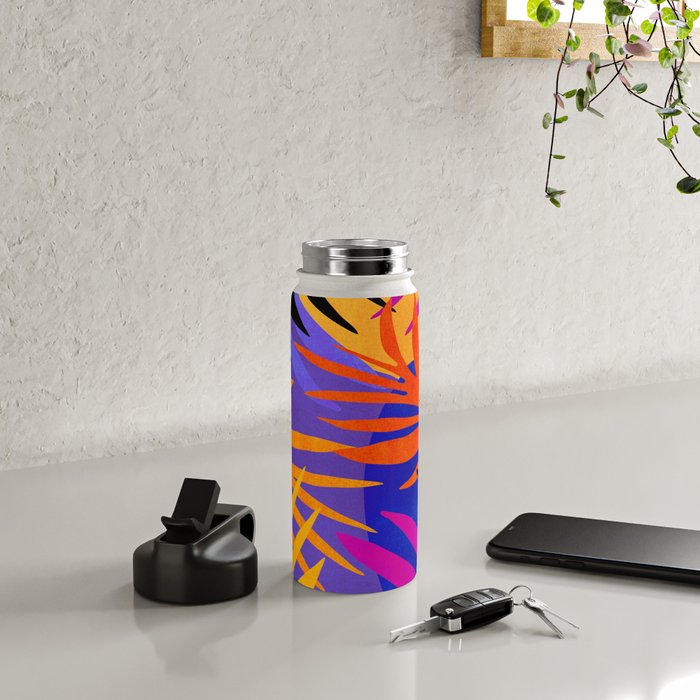 Neon Rainforest - Abstract Pop Art Water Bottle Gallery Image 4