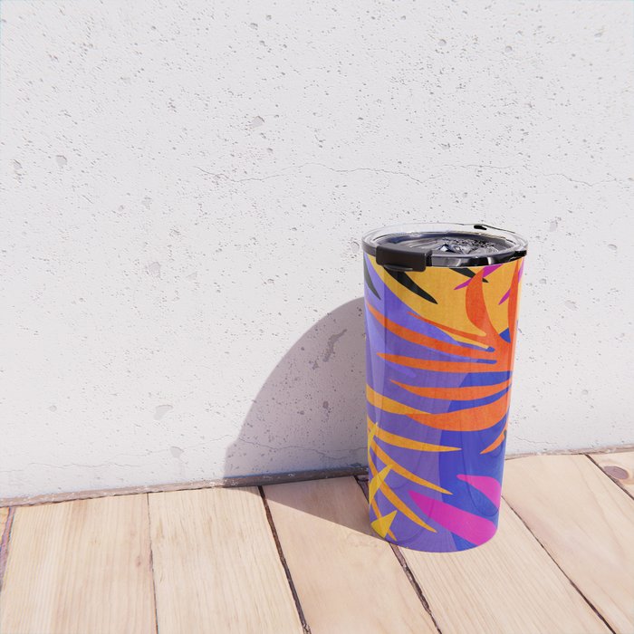 Neon Rainforest - Abstract Pop Art Travel Mug Gallery Image 4