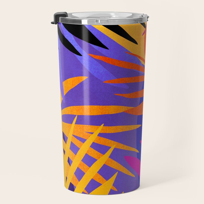 Neon Rainforest - Abstract Pop Art Travel Mug Gallery Image 3