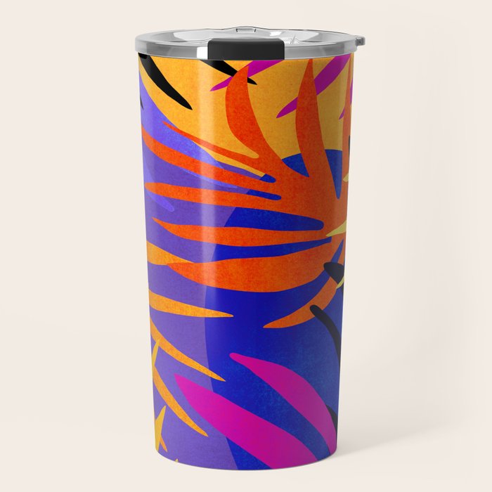 Neon Rainforest - Abstract Pop Art Travel Mug Gallery Image 1