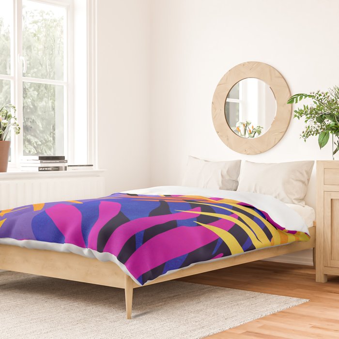 Neon Rainforest - Abstract Pop Art Duvet Cover Gallery Image 2