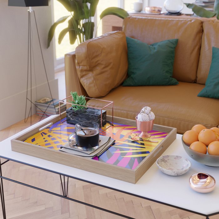 Neon Rainforest - Abstract Pop Art Serving Tray Gallery Image 2