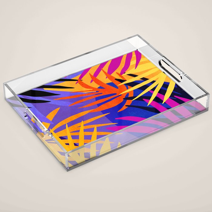 Neon Rainforest - Abstract Pop Art Acrylic Tray Gallery Image 1