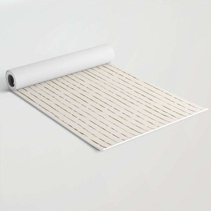 Lines II (Cream Chocolate) Yoga Mat Gallery Image 2