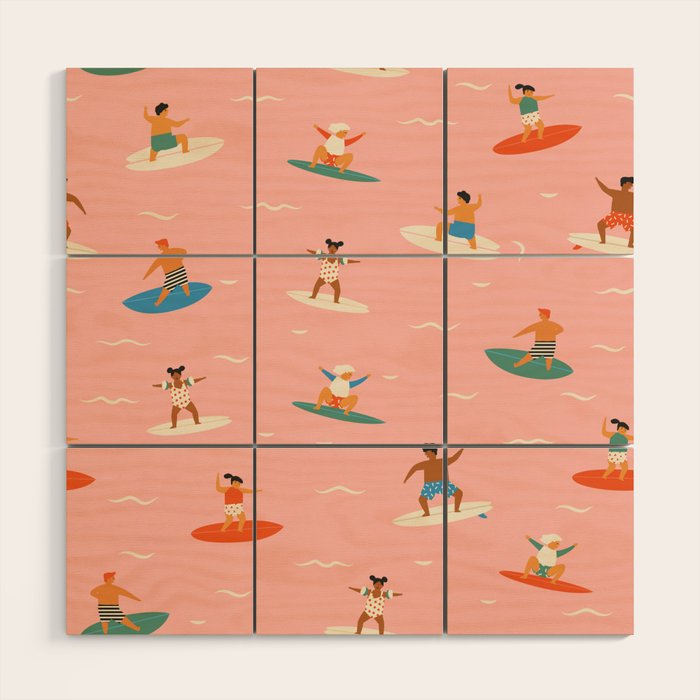 Surf kids Wood Wall Art Gallery Image 1
