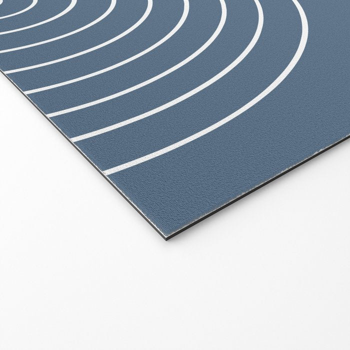 Minimal Line Curvature LXXXIV Nautical Blue Mid Century Modern Arch Abstract Welcome Mat Gallery Image 2