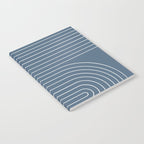 Minimal Line Curvature LXXXIV Nautical Blue Mid Century Modern Arch Abstract Notebook Gallery Image 2