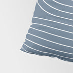 Minimal Line Curvature LXXXIV Nautical Blue Mid Century Modern Arch Abstract Pillow Sham Gallery Image 4