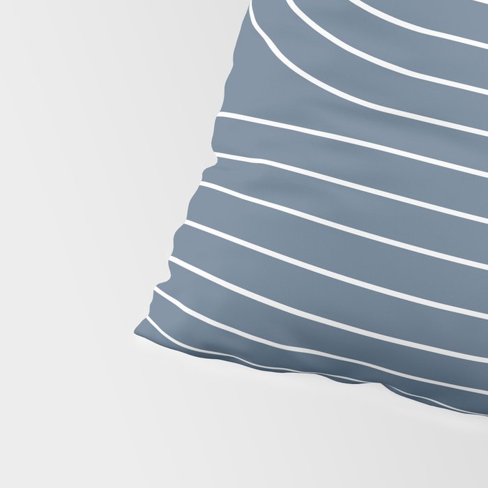 Minimal Line Curvature LXXXIV Nautical Blue Mid Century Modern Arch Abstract Pillow Sham Gallery Image 4