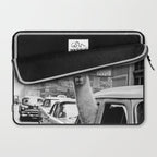 llama in times square print - a llama in times square-Llama Riding in Taxi, Black and White Vintage Laptop Sleeve Gallery Image 2
