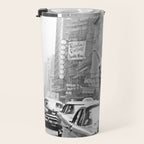  llama in times square print - a llama in times square-Llama Riding in Taxi, Black and White Vintage Travel Mug Gallery Image 3