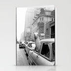  llama in times square print - a llama in times square-Llama Riding in Taxi, Black and White Vintage Stationery Card Gallery Image 2