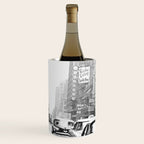  llama in times square print - a llama in times square-Llama Riding in Taxi, Black and White Vintage Wine Chiller Gallery Image 2