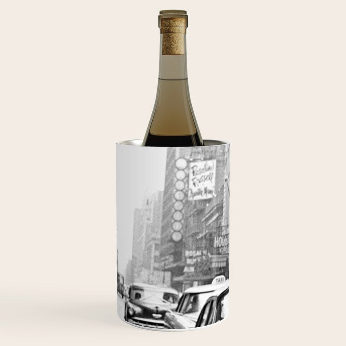  llama in times square print - a llama in times square-Llama Riding in Taxi, Black and White Vintage Wine Chiller Gallery Image 2