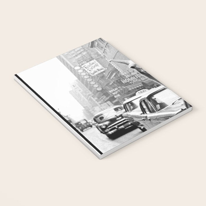  llama in times square print - a llama in times square-Llama Riding in Taxi, Black and White Vintage Notebook Gallery Image 3