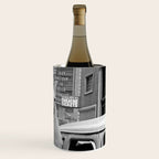  llama in times square print - a llama in times square-Llama Riding in Taxi, Black and White Vintage Wine Chiller Gallery Image 3