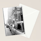  llama in times square print - a llama in times square-Llama Riding in Taxi, Black and White Vintage Stationery Card Gallery Image 2