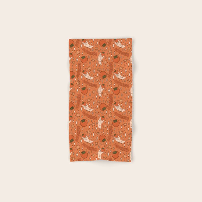 Aquarius Persimmon Print Bath Towel Gallery Image 1