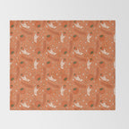 Aquarius Persimmon Print Throw Blanket Gallery Image 2
