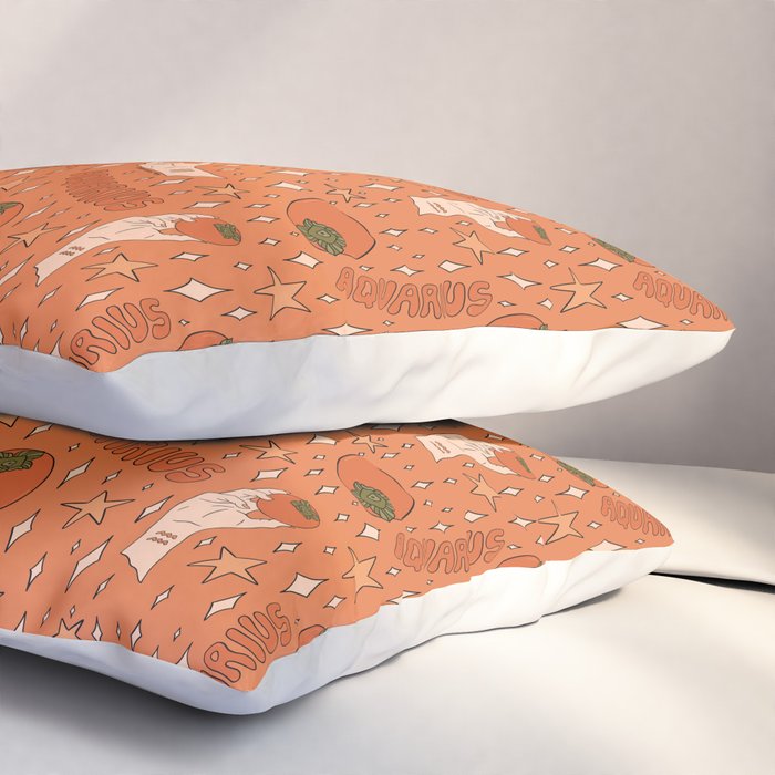 Aquarius Persimmon Print Pillow Sham Gallery Image 3
