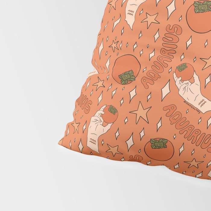 Aquarius Persimmon Print Pillow Sham Gallery Image 4