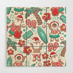 Mele Kalikimaka Hawaiian Christmas gingerbread cookies // white background Wood Wall Art Gallery Image 1