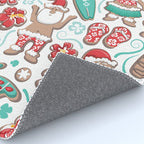 Mele Kalikimaka Hawaiian Christmas gingerbread cookies // white background Rug Gallery Image 4
