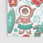Mele Kalikimaka Hawaiian Christmas gingerbread cookies // white background Poster Gallery Image 3